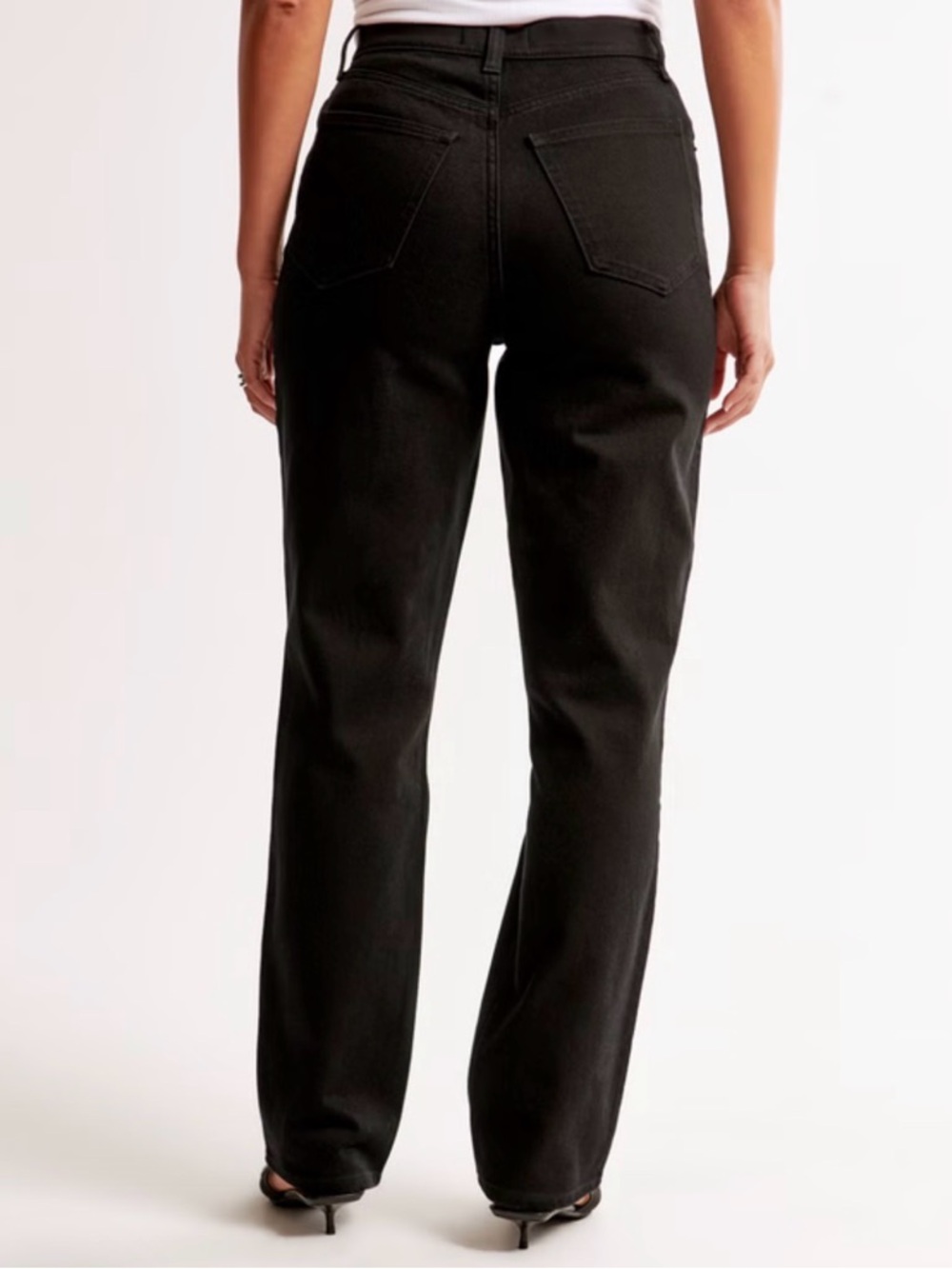 Abercrombie & Fitch Curve Love Ultra High Rise 90s Straight Jean Black - Picture 3 of 13